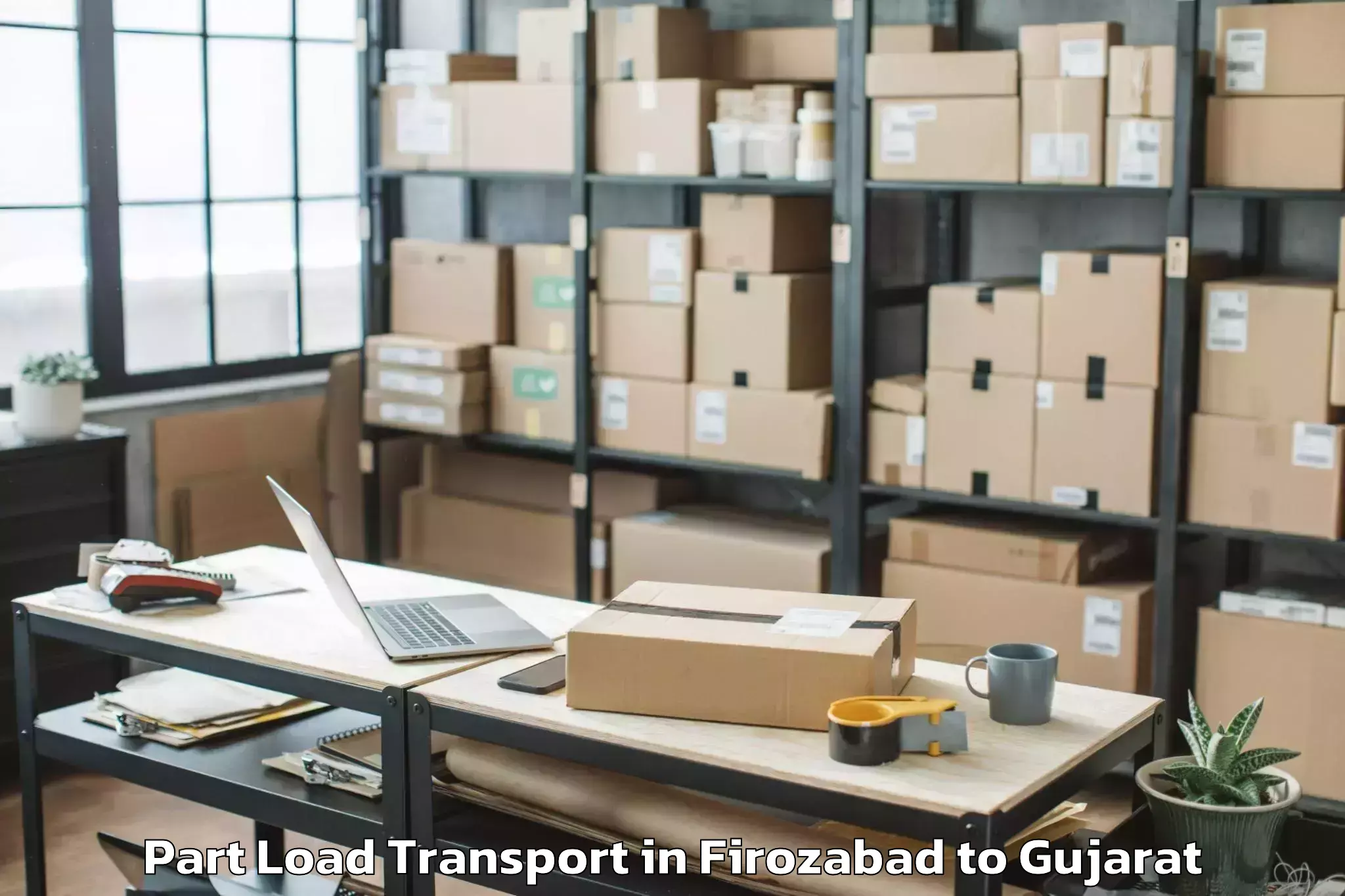 Book Firozabad to Umreth Part Load Transport Online